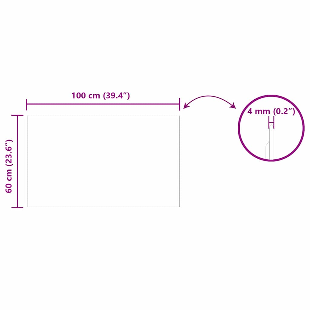 vidaXL Lustro ścienne Prostokątny 100 x 60 cm szkło hartowane