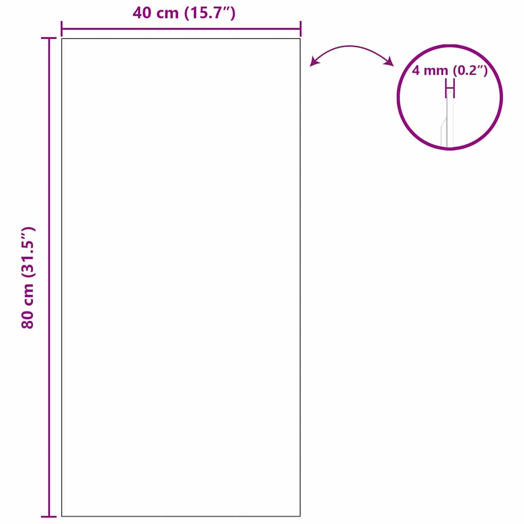 vidaXL Lustro ścienne Prostokątny 40 x 80 cm szkło hartowane