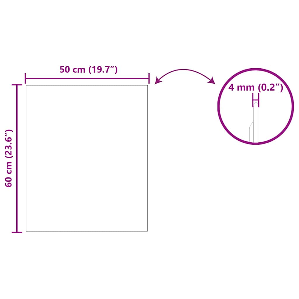 vidaXL Lustro ścienne Prostokątny 50 x 60 cm szkło hartowane
