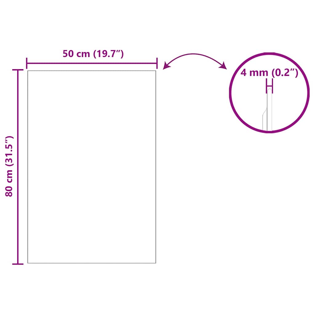 vidaXL Lustro ścienne Prostokątny 50 x 80 cm szkło hartowane