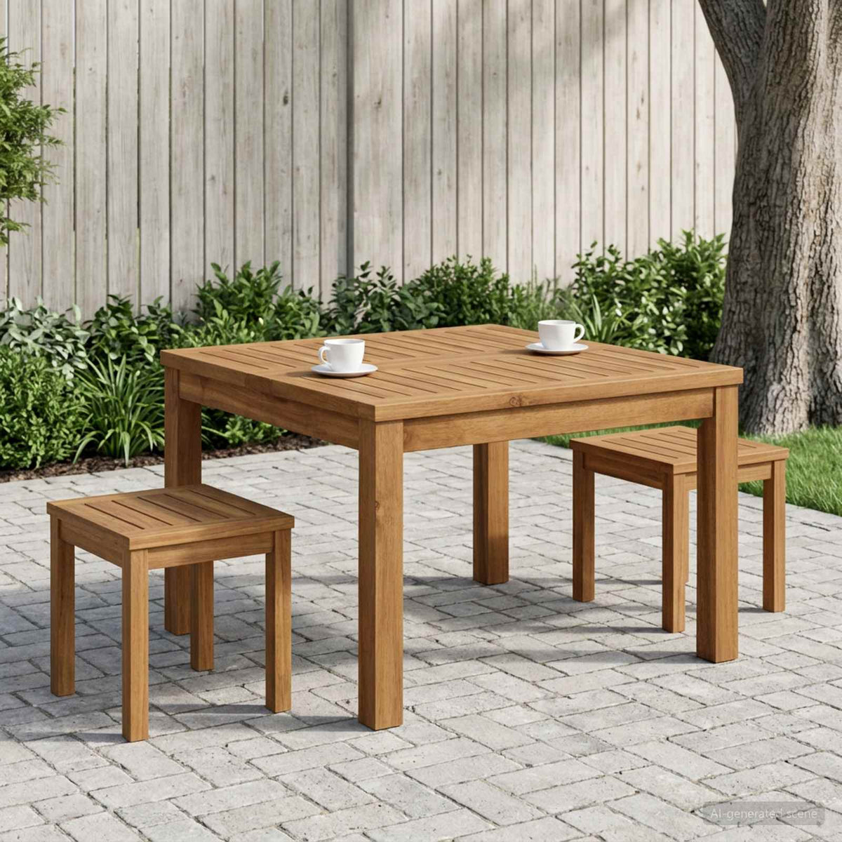 vidaXL Stolik kawowy naturalny 60 x 60,5 x 36 cm Lite Drewno Akacji