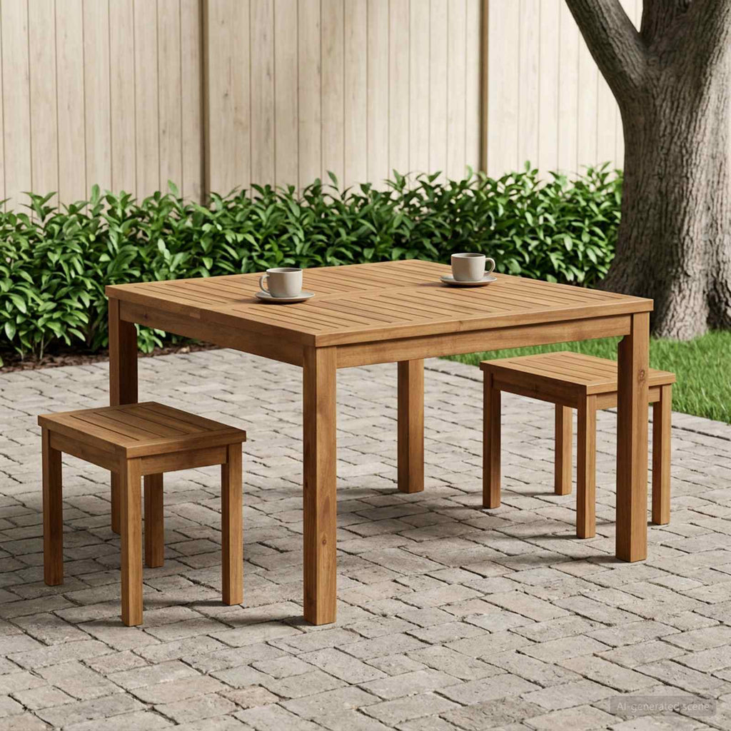 vidaXL Stolik kawowy naturalny 80 x 80,5 x 45 cm Lite Drewno Akacji