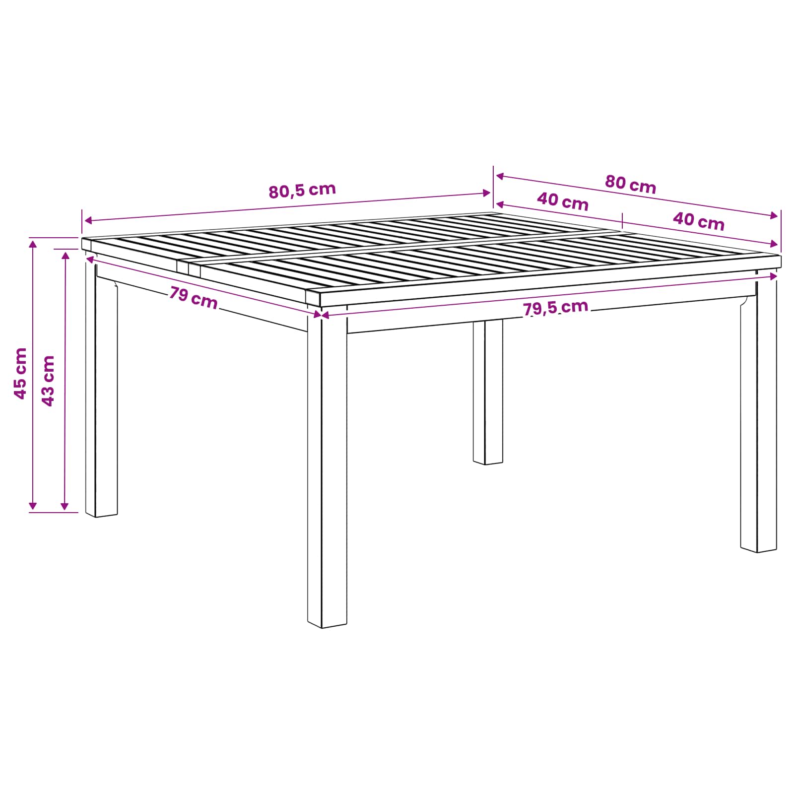 vidaXL Stolik kawowy naturalny 80 x 80,5 x 45 cm Lite Drewno Akacji