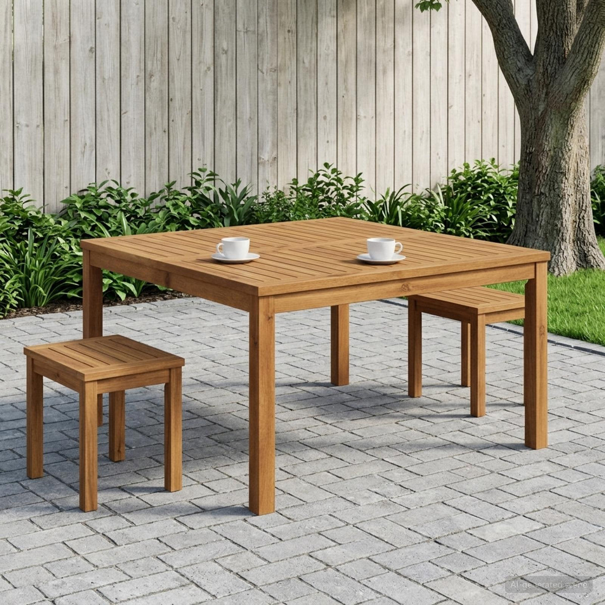 vidaXL Stolik kawowy naturalny 100 x 100,5 x 45 cm Lite Drewno Akacji
