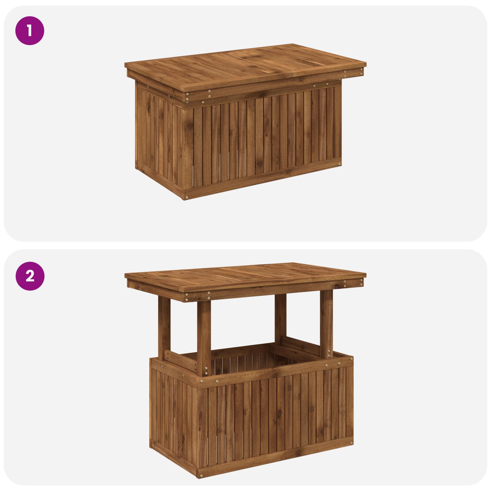 vidaXL naturalny 90 x 55 x 75/44,5 cm