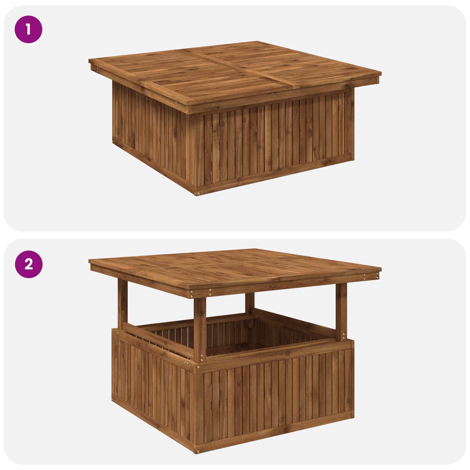 vidaXL naturalny 108,5 x 110 x 75/44,5 cm