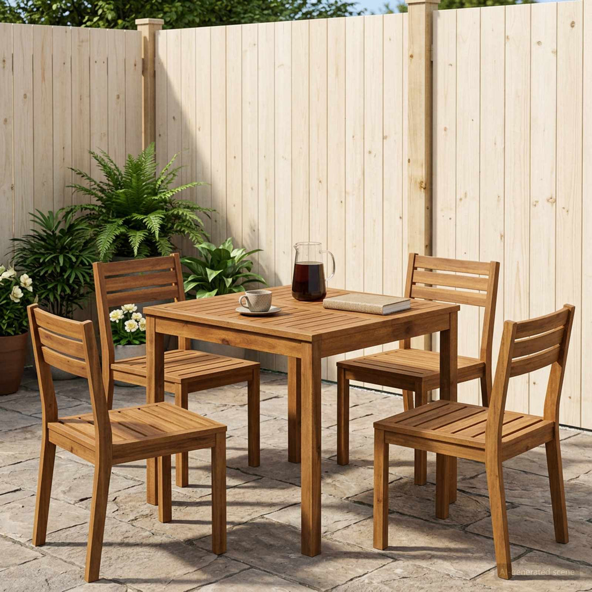 vidaXL Stół do kolacji w ogrodzie naturalny 70 x 68,5 x 75 cm