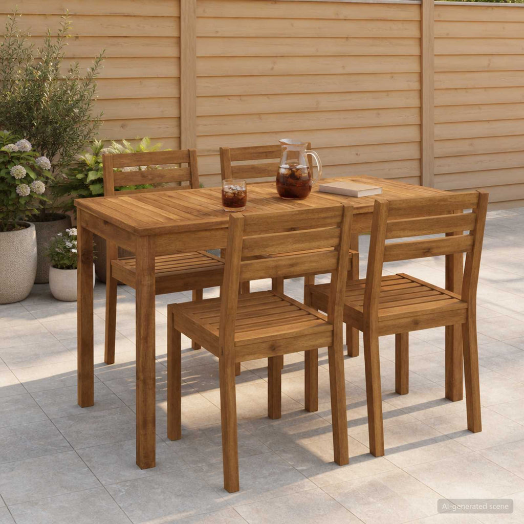 vidaXL Stół do kolacji w ogrodzie naturalny 108,5 x 55 x 75 cm