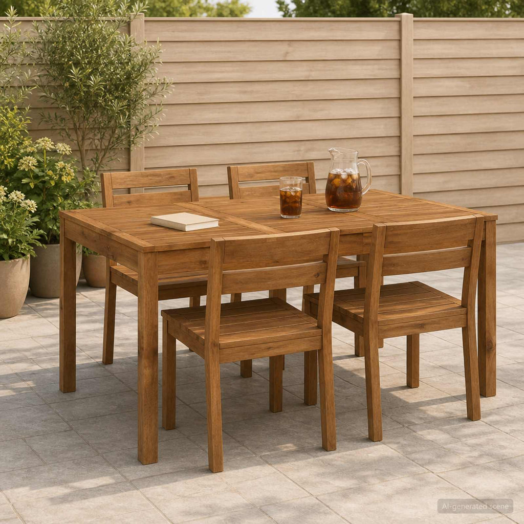vidaXL Stół do kolacji w ogrodzie naturalny 147 x 88,5 x 75 cm