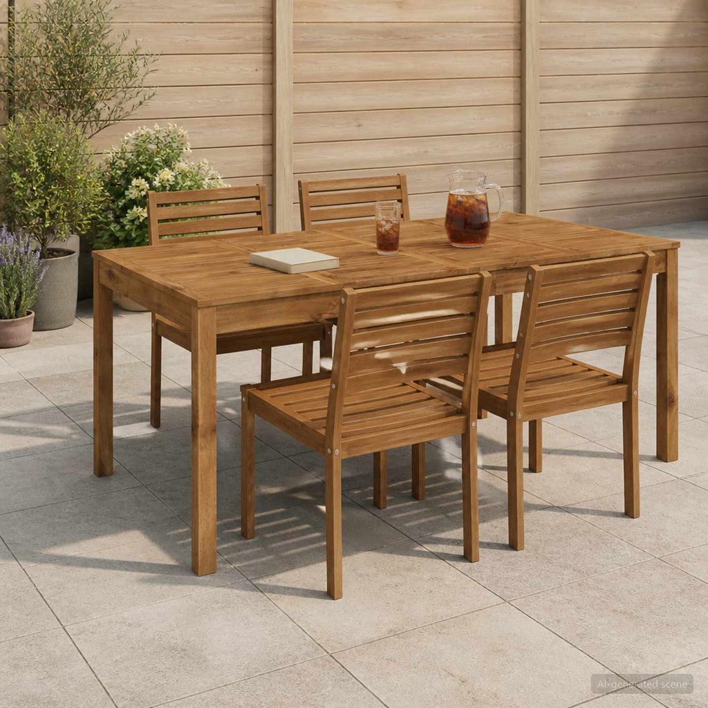 vidaXL Stół do kolacji w ogrodzie naturalny 180 x 88,5 x 75 cm
