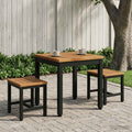 vidaXL Stolik kawowy Naturalny i czarny 40 x 40,5 x 36 cm