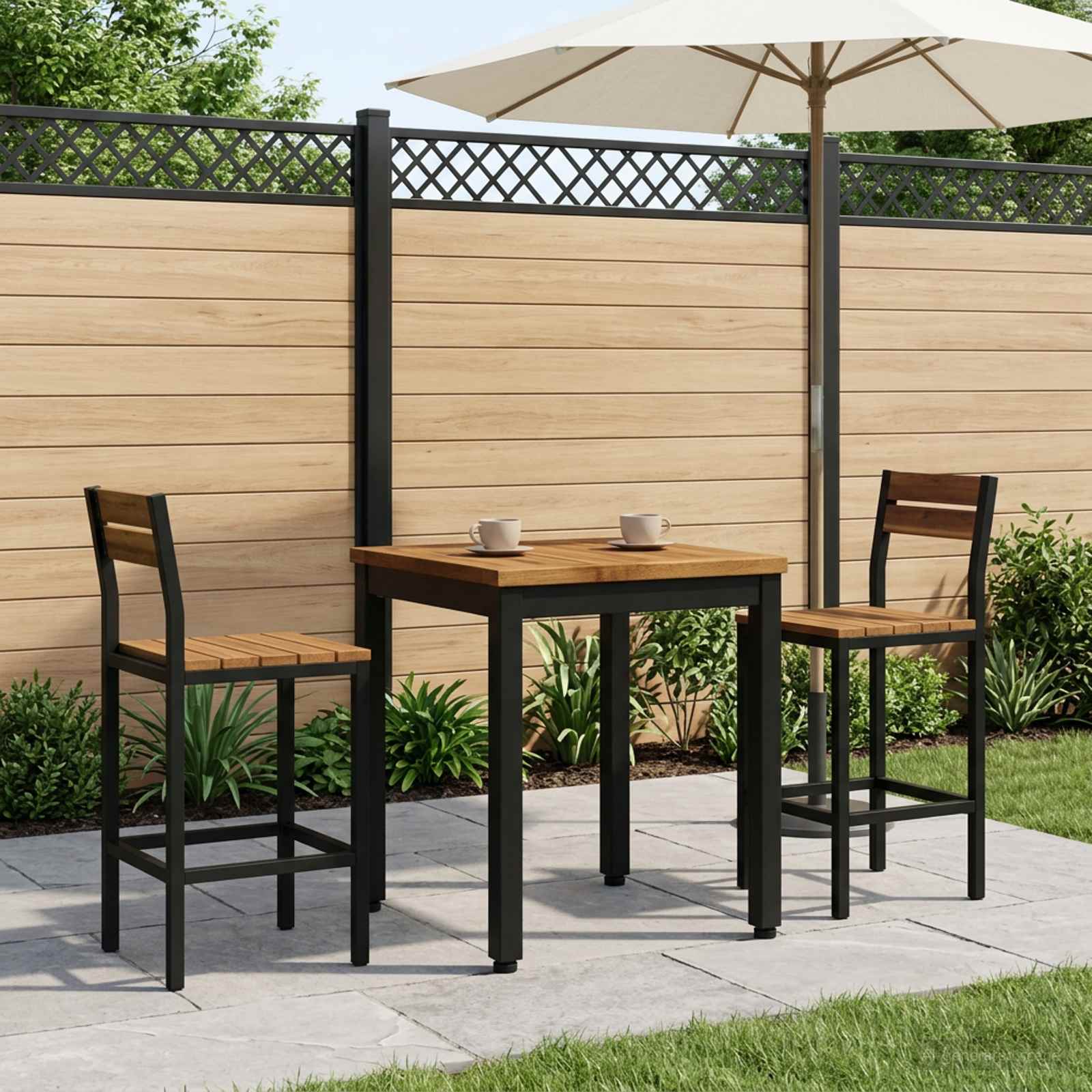 vidaXL Stolik kawowy Naturalny i czarny 40 x 40,5 x 36 cm