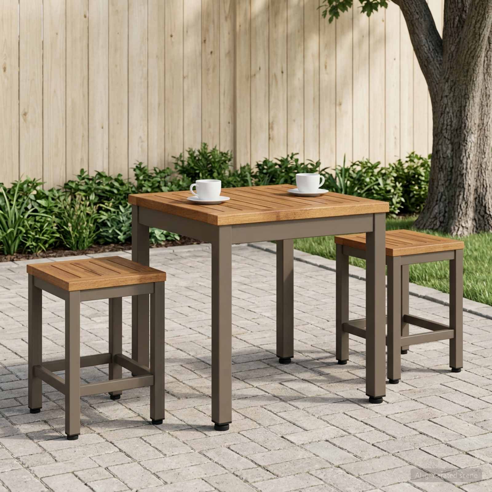 vidaXL Stolik kawowy Naturalny i kawowy 40 x 40,5 x 36 cm