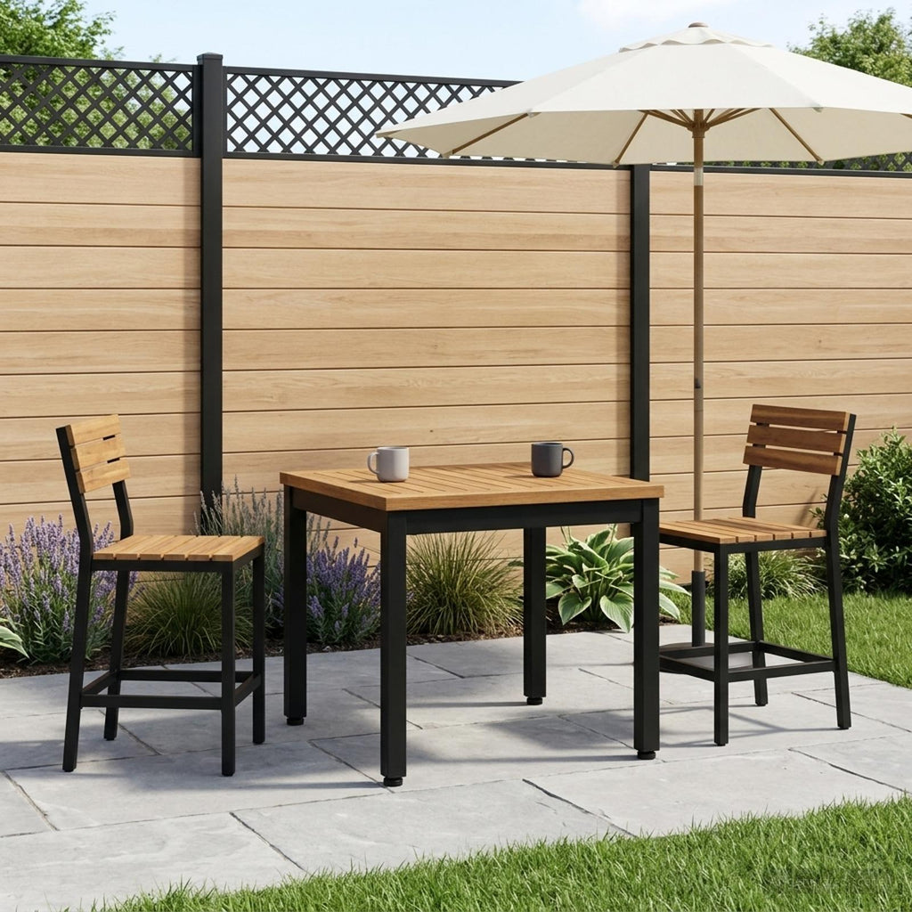 vidaXL Stolik kawowy Naturalny i czarny 50 x 48,5 x 36 cm