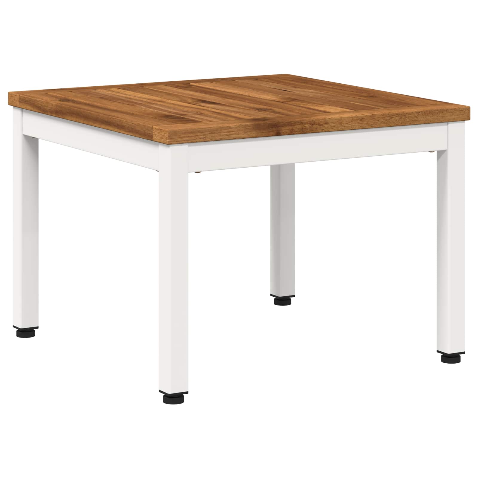vidaXL Stolik kawowy Naturalne i białe 50 x 48,5 x 36 cm