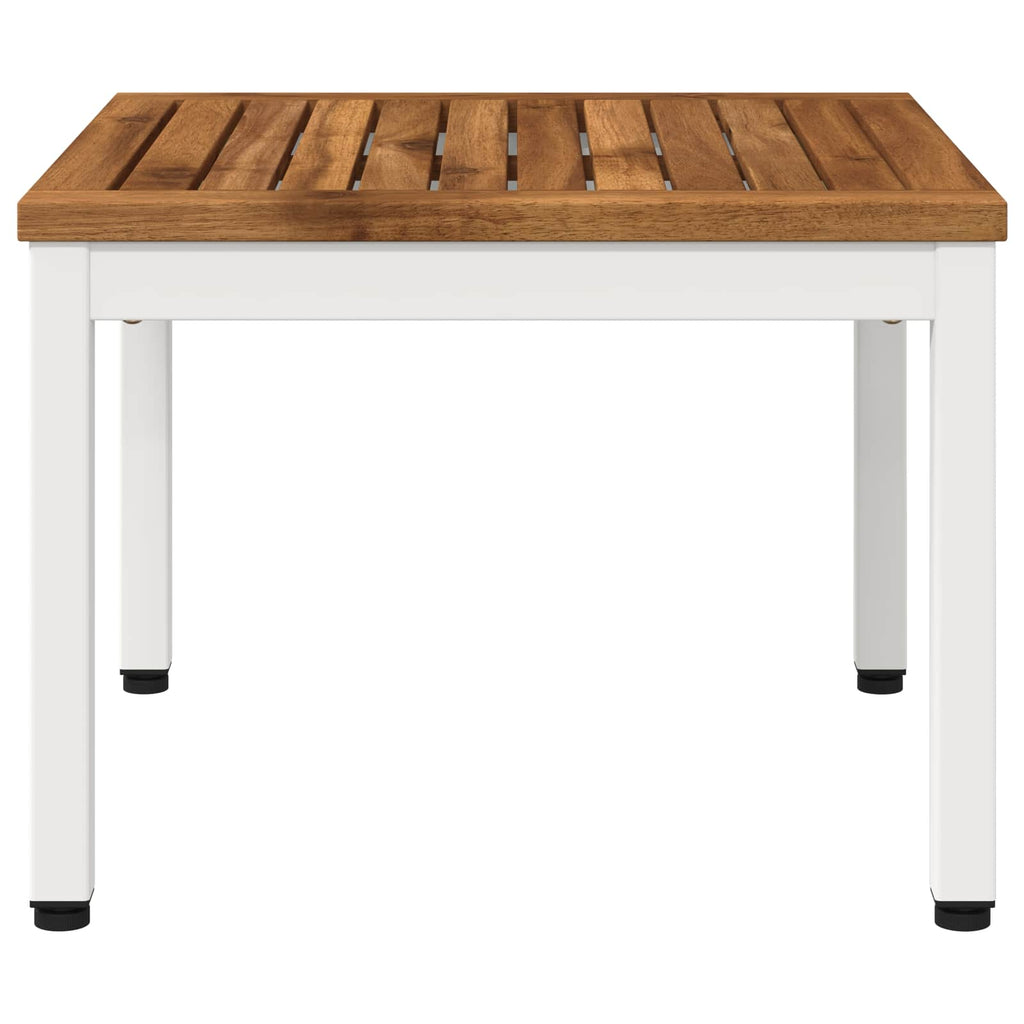 vidaXL Stolik kawowy Naturalne i białe 50 x 48,5 x 36 cm