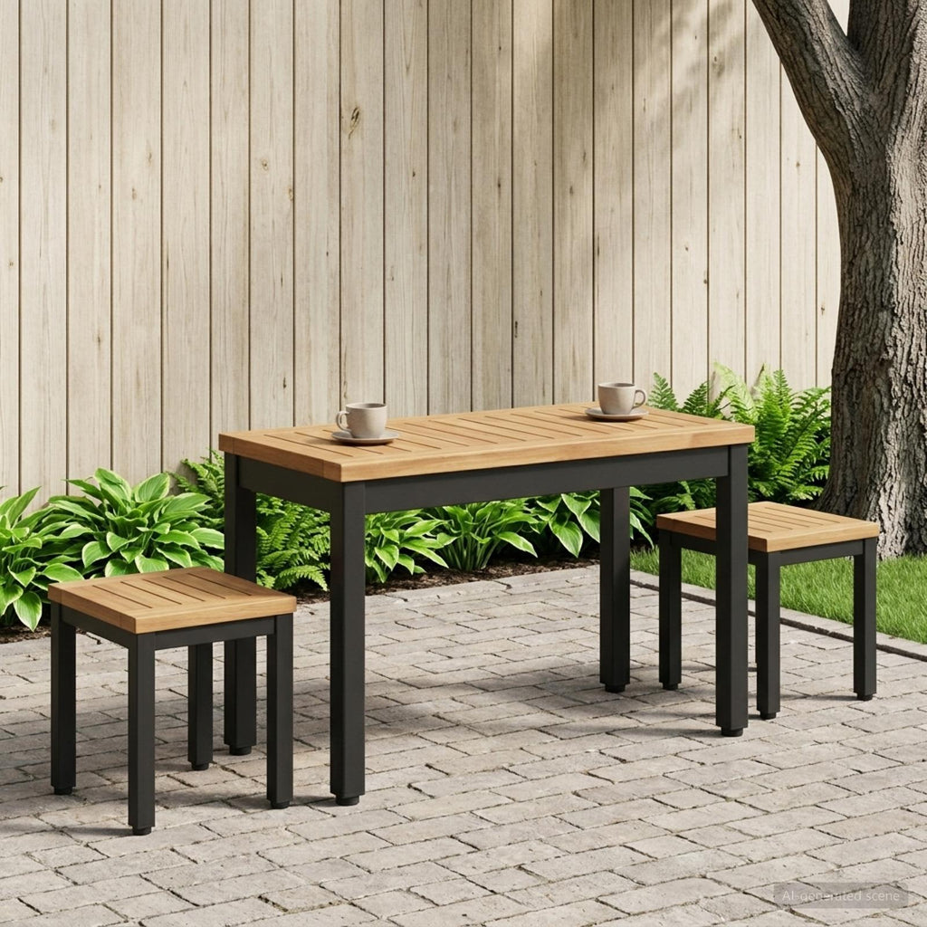 vidaXL Stolik kawowy Naturalny i czarny 60,5 x 30 x 36 cm