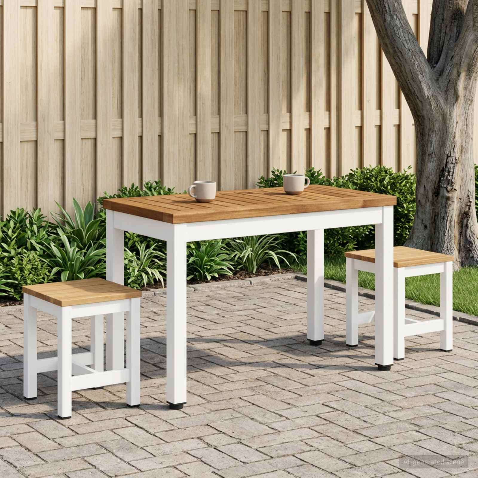 vidaXL Stolik kawowy Naturalne i białe 60,5 x 30 x 36 cm
