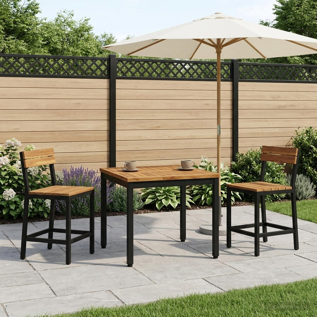 vidaXL Stolik kawowy Naturalny i czarny 60 x 60,5 x 36 cm