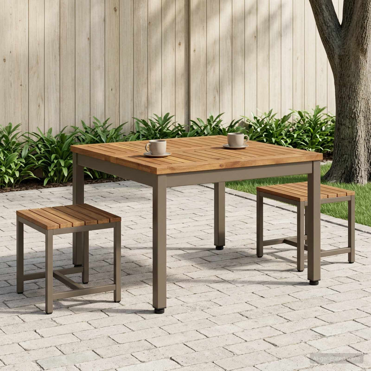 vidaXL Stolik kawowy Naturalny i kawowy 60 x 60,5 x 36 cm