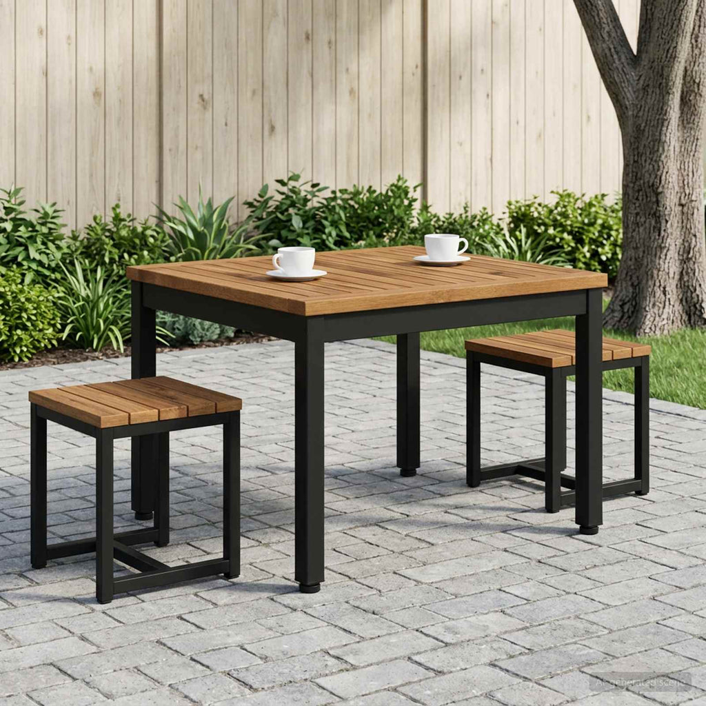 vidaXL Stolik kawowy Naturalny i czarny 50 x 60,5 x 36 cm