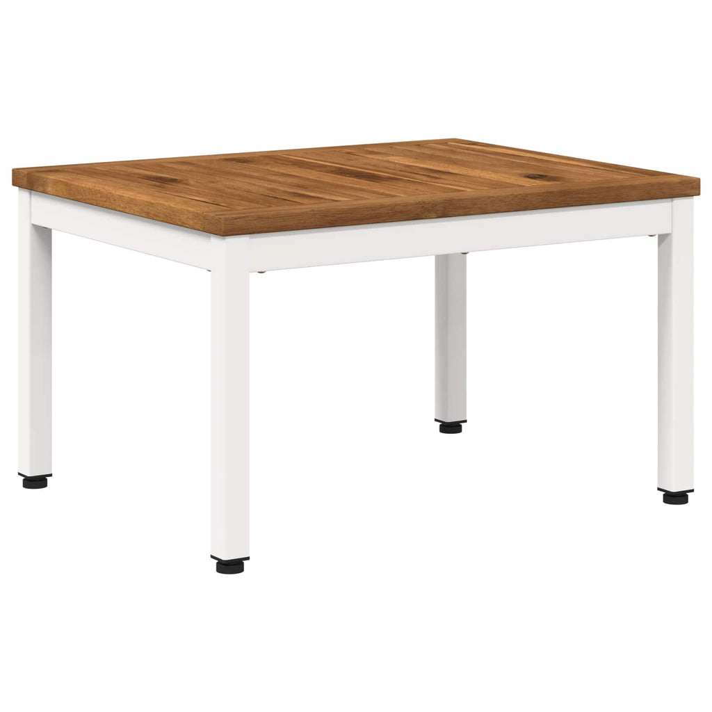 vidaXL Stolik kawowy Naturalne i białe 49 x 60,5 x 36 cm