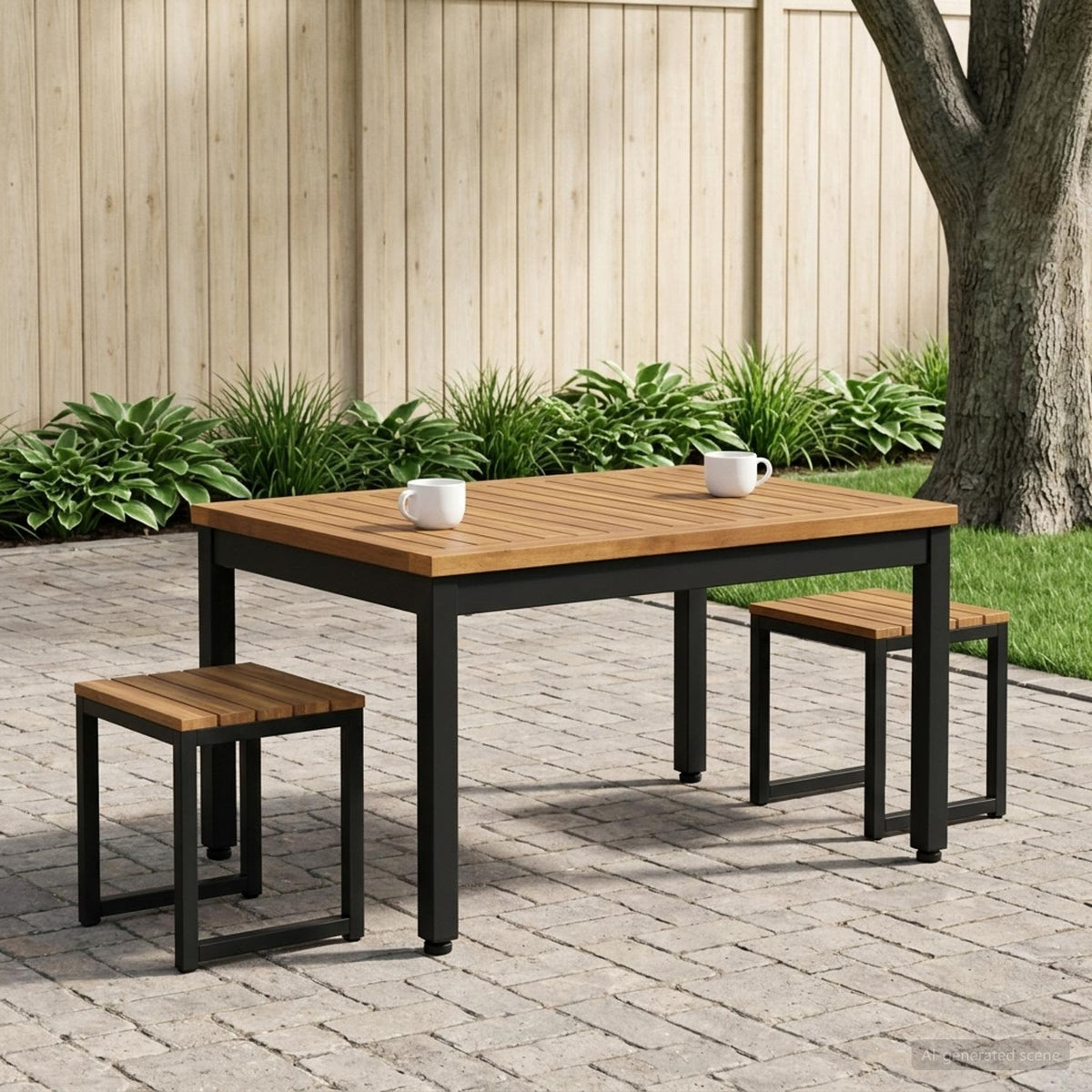 vidaXL Stolik kawowy Naturalny i czarny 50 x 68,5 x 36 cm