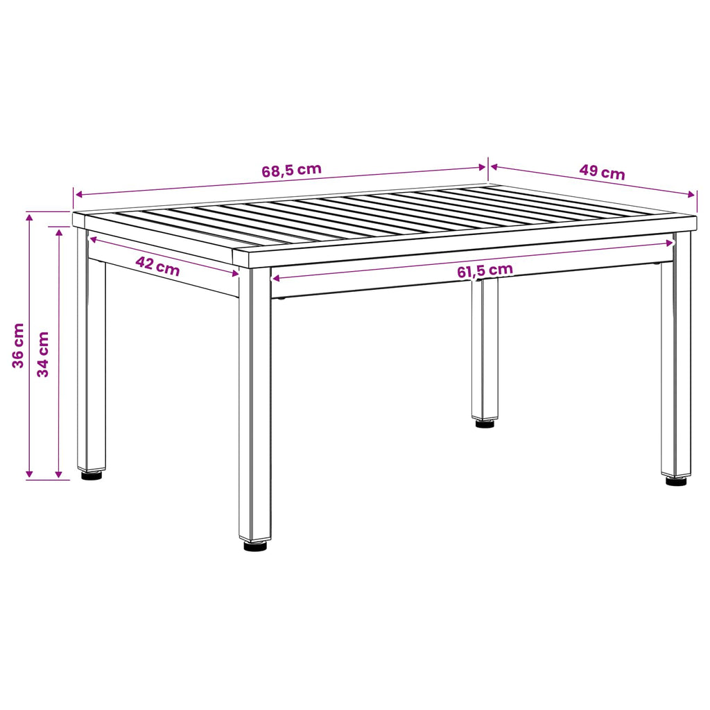 vidaXL Stolik kawowy Naturalny i kawowy 50 x 68,5 x 36 cm