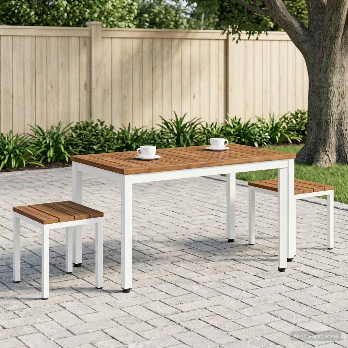 vidaXL Stolik kawowy Naturalne i białe 50 x 100,5 x 45 cm
