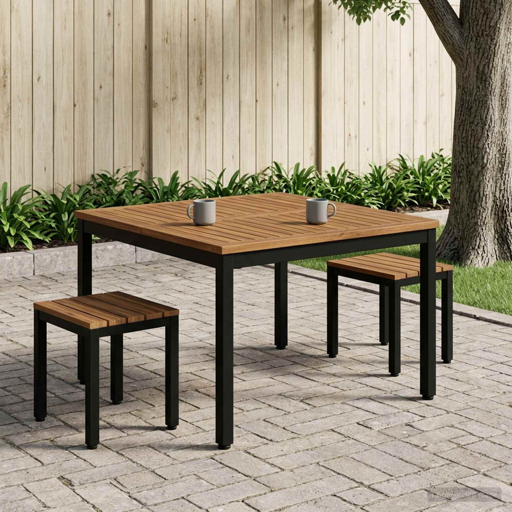 vidaXL Stolik kawowy Naturalny i czarny 100 x 100,5 x 45 cm