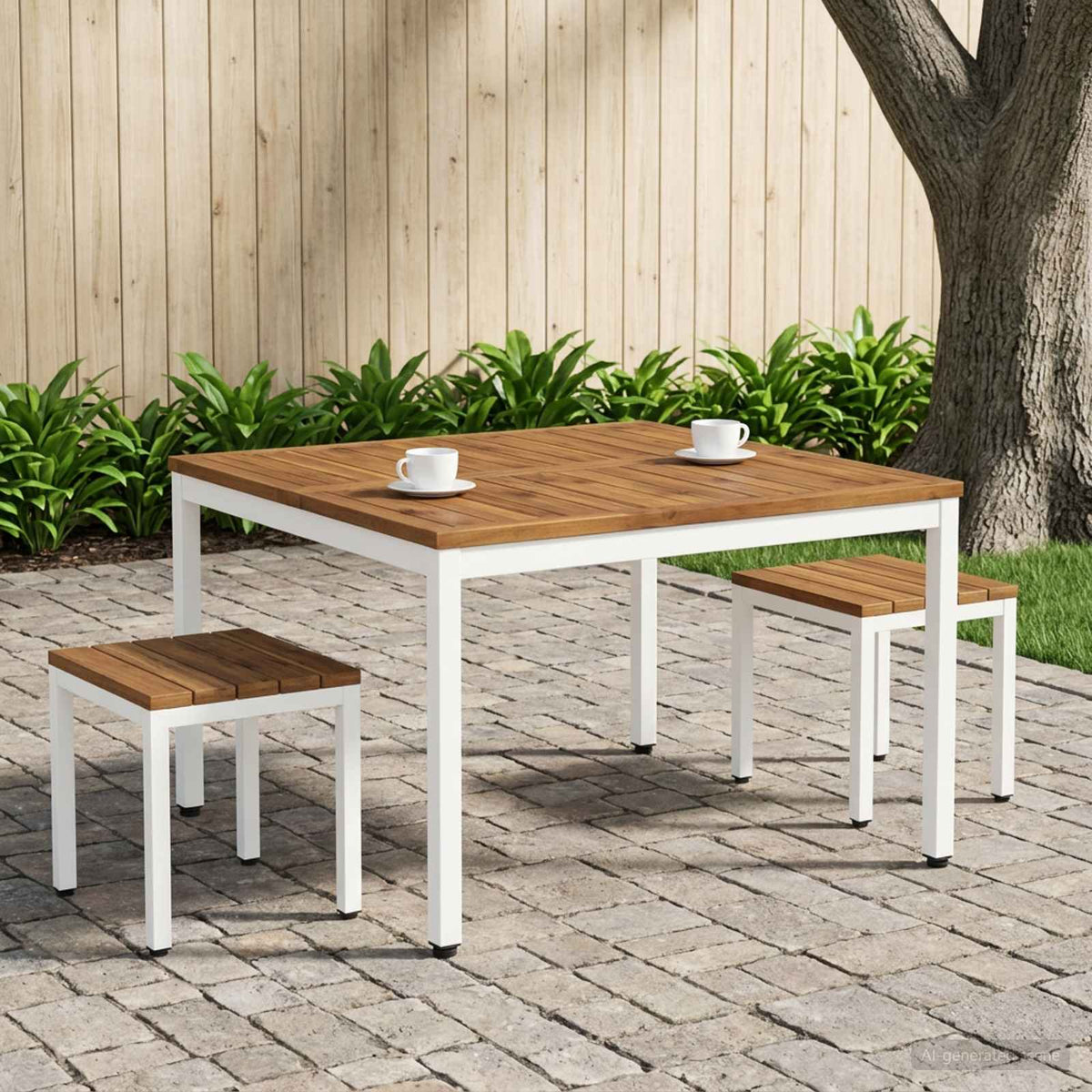 vidaXL Stolik kawowy Naturalne i białe 100 x 100,5 x 45 cm