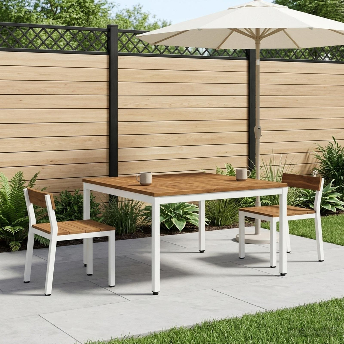 vidaXL Stolik kawowy Naturalne i białe 100 x 100,5 x 45 cm