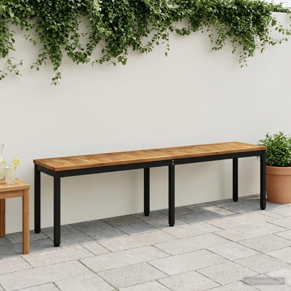 vidaXL Ławka ogrodowa 161 x 35 x 45 cm Lite Drewno Akacji Prostokątny