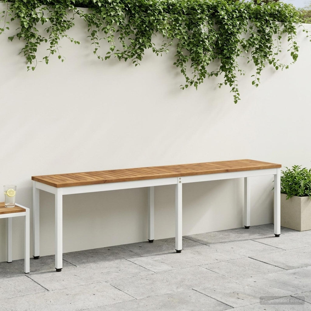 vidaXL Ławka ogrodowa 161 x 35 x 45 cm Lite Drewno Akacji Prostokątny