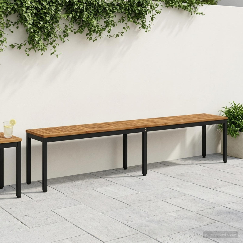 vidaXL Ławka ogrodowa 201 x 35 x 45 cm Lite Drewno Akacji Prostokątny