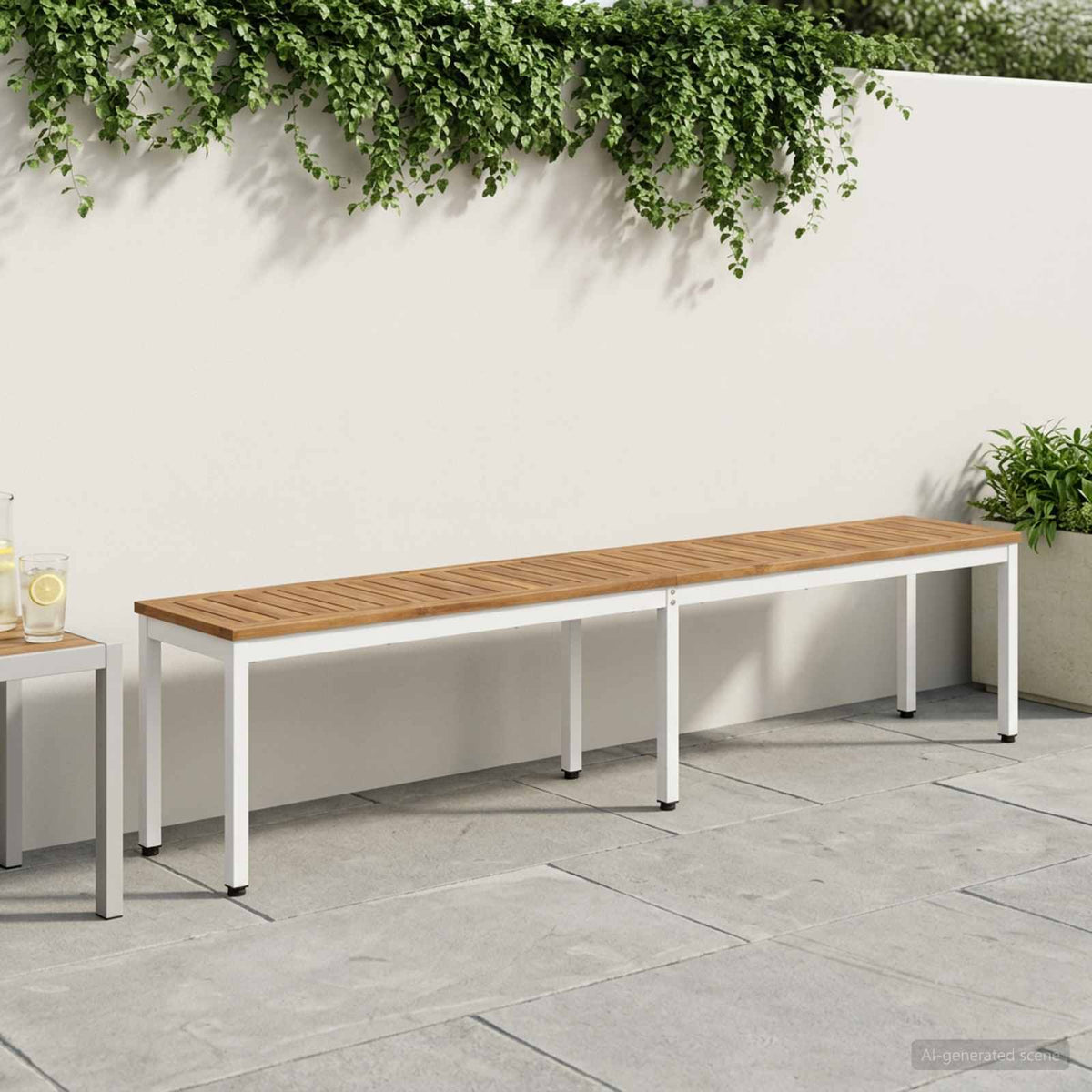 vidaXL Ławka ogrodowa 201 x 35 x 45 cm Lite Drewno Akacji Prostokątny