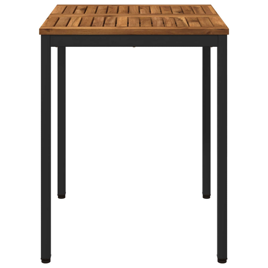 vidaXL Stół do kolacji w ogrodzie Naturalny i czarny 60 x 60,5 x 75 cm