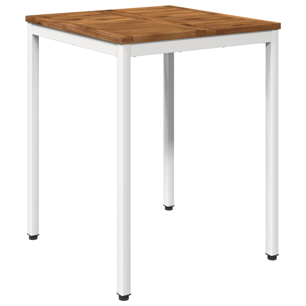 vidaXL Stół do kolacji w ogrodzie Naturalne i białe 60 x 60,5 x 75 cm