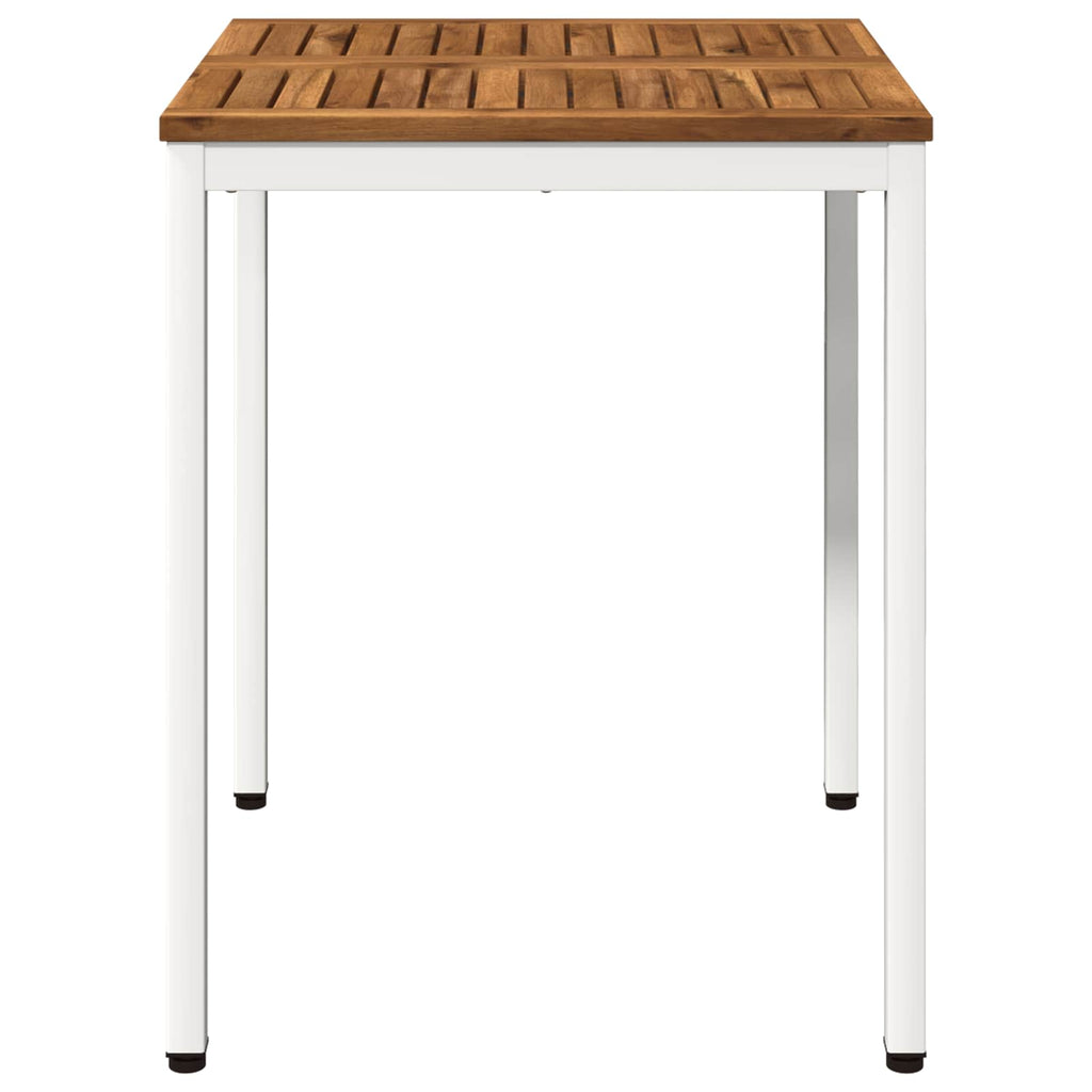 vidaXL Stół do kolacji w ogrodzie Naturalne i białe 60 x 60,5 x 75 cm