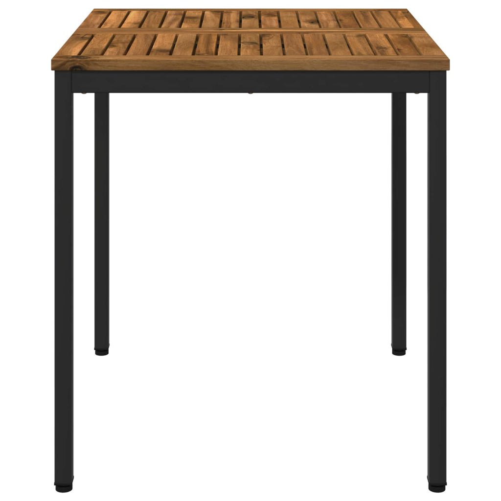 vidaXL Stół do kolacji w ogrodzie Naturalny i czarny 70 x 68,5 x 75 cm