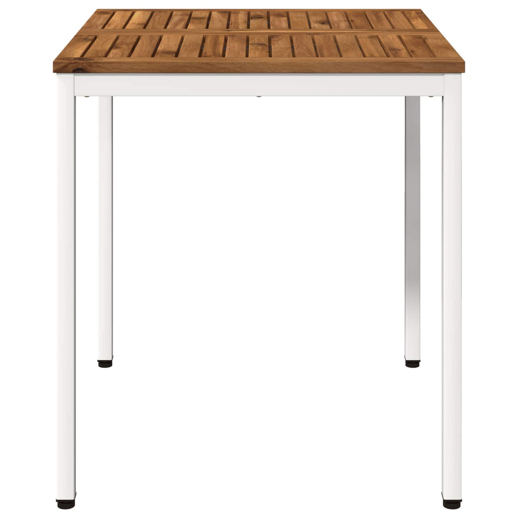 vidaXL Stół do kolacji w ogrodzie Naturalne i białe 70 x 68,5 x 75 cm