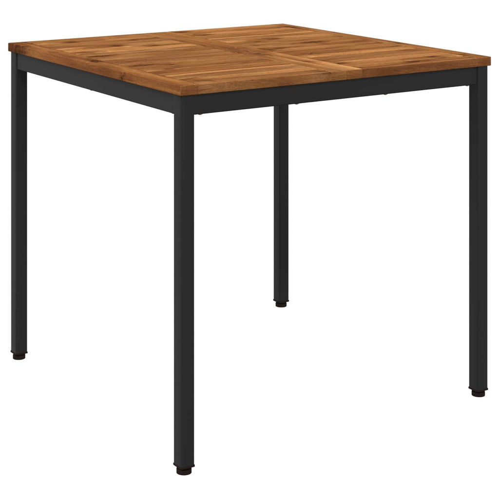 vidaXL Stół do kolacji w ogrodzie Naturalny i czarny 80 x 80,5 x 75 cm