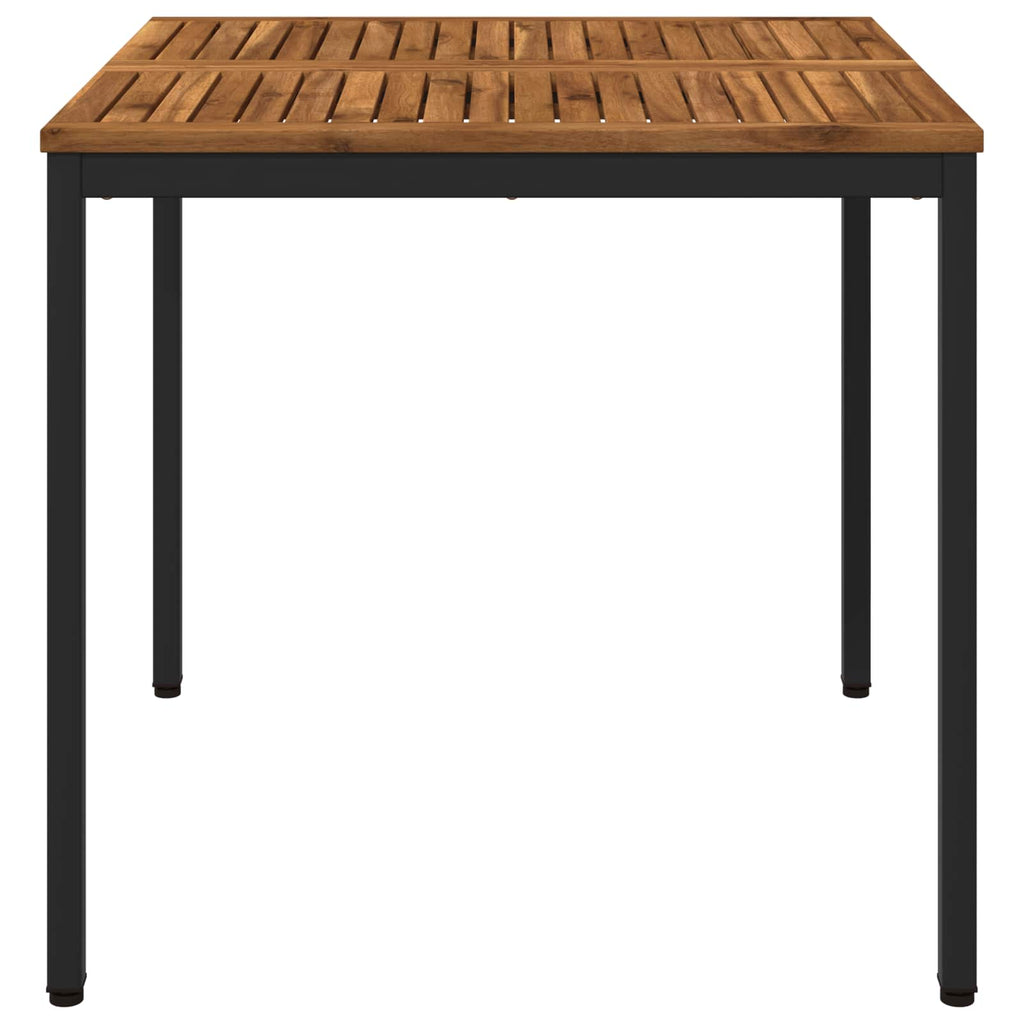 vidaXL Stół do kolacji w ogrodzie Naturalny i czarny 80 x 80,5 x 75 cm