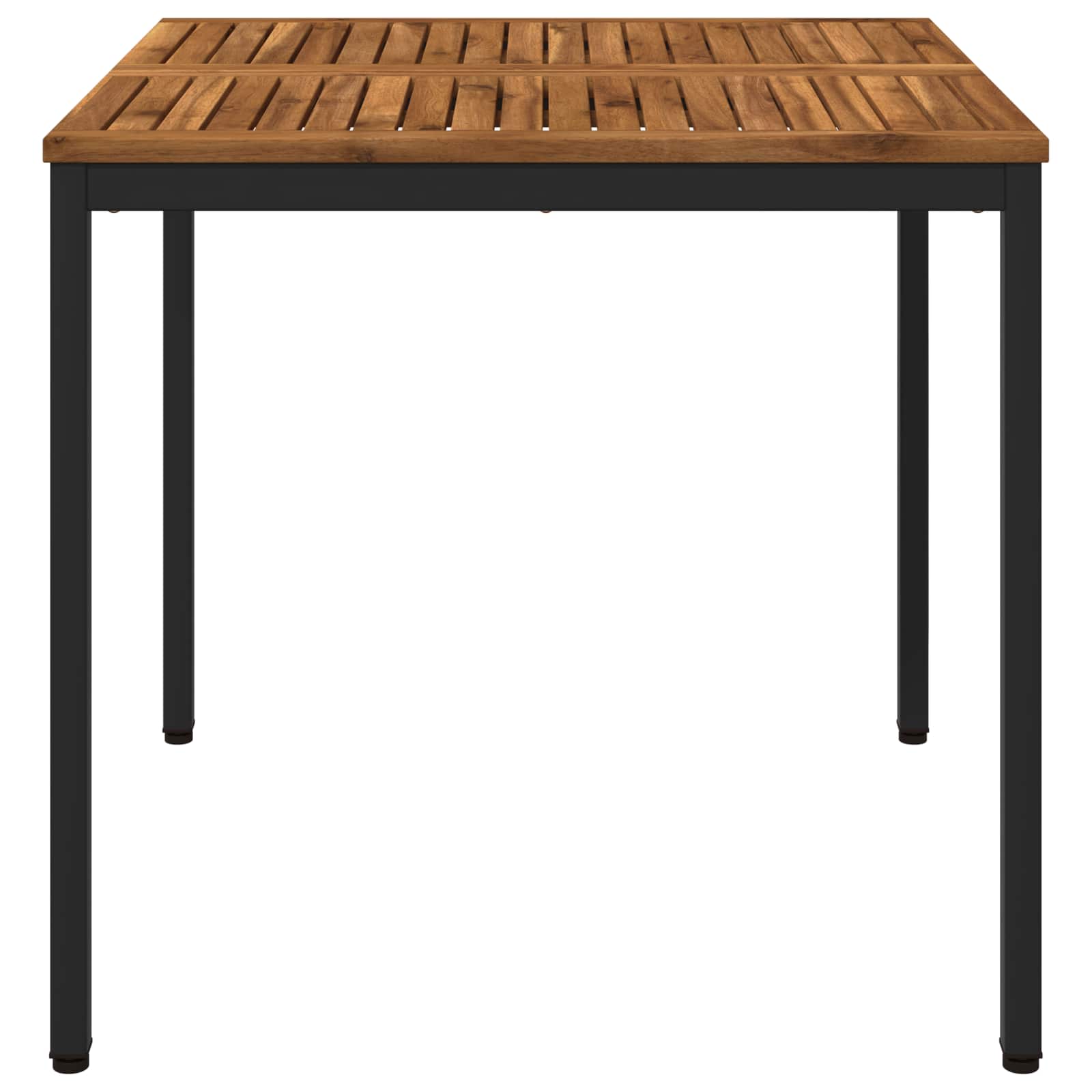 vidaXL Stół do kolacji w ogrodzie Naturalny i czarny 80 x 80,5 x 75 cm