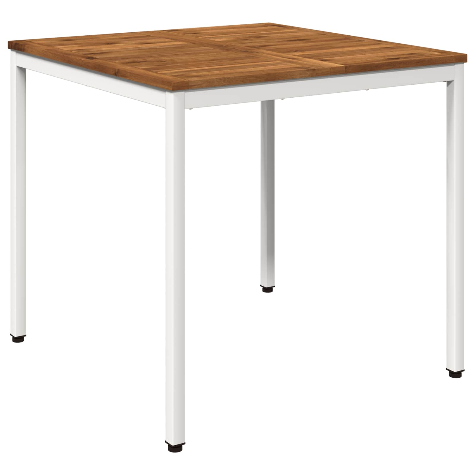 vidaXL Stół do kolacji w ogrodzie Naturalne i białe 80 x 80,5 x 75 cm