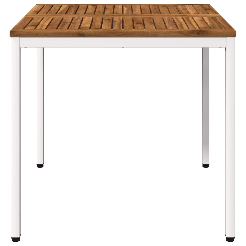 vidaXL Stół do kolacji w ogrodzie Naturalne i białe 80 x 80,5 x 75 cm
