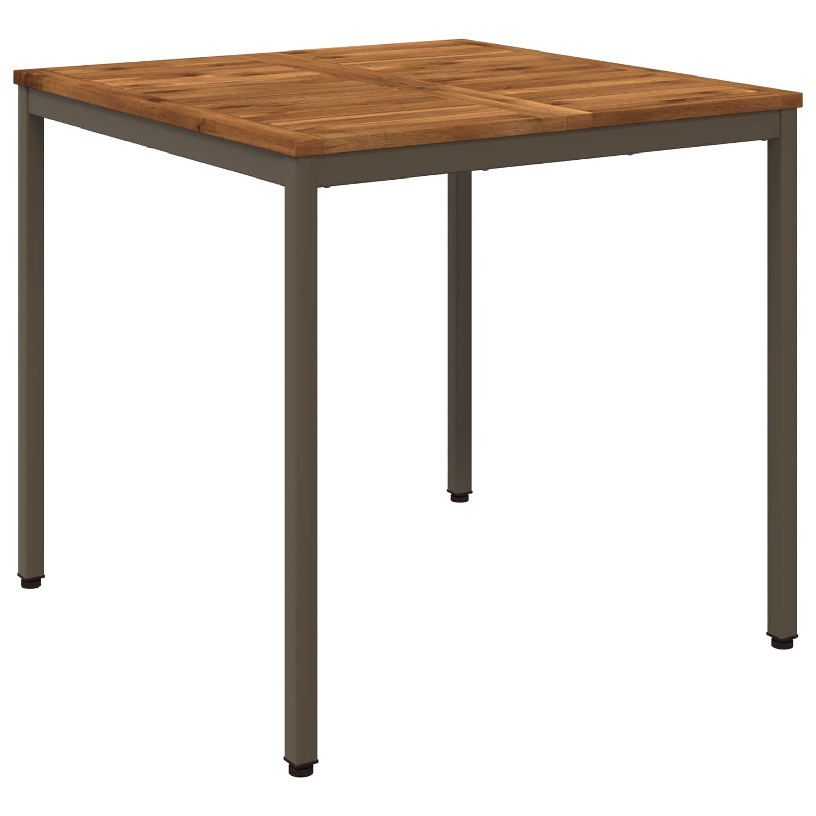vidaXL Stół do kolacji w ogrodzie Naturalny i kawowy 80 x 80,5 x 75 cm