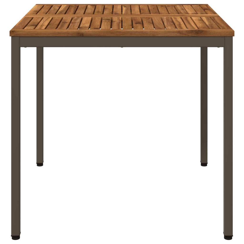 vidaXL Stół do kolacji w ogrodzie Naturalny i kawowy 80 x 80,5 x 75 cm