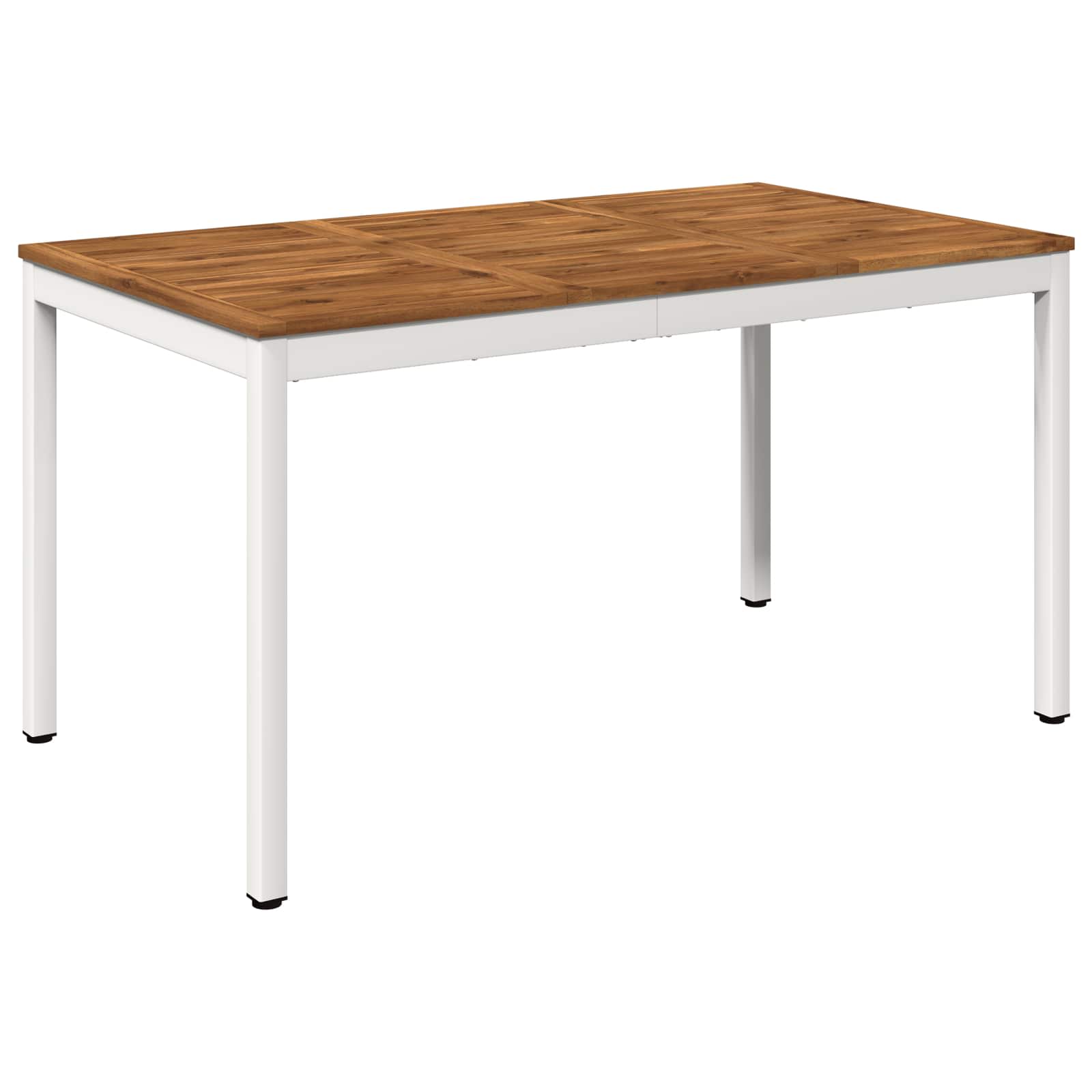 vidaXL Stół do kolacji w ogrodzie Naturalne i białe 141 x 80,5 x 75 cm