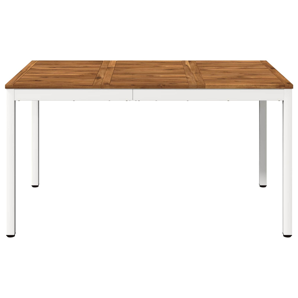 vidaXL Stół do kolacji w ogrodzie Naturalne i białe 141 x 80,5 x 75 cm